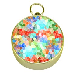 Colorful Mosaic  Gold Compasses by designworld65