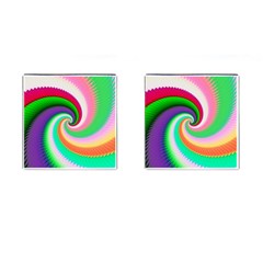Colorful Spiral Dragon Scales   Cufflinks (square) by designworld65