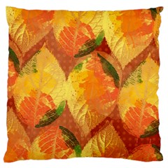 Fall Colors Leaves Pattern Standard Flano Cushion Case (two Sides) by DanaeStudio
