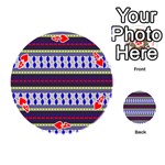 Colorful Retro Geometric Pattern Playing Cards 54 (Round)  Front - Heart4
