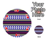 Colorful Retro Geometric Pattern Playing Cards 54 (Round)  Front - Heart9