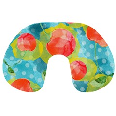 Red Cherries Travel Neck Pillows by DanaeStudio