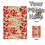 Modern Hipster Triangle Pattern Red Blue Beige Multi-purpose Cards (Rectangle)  Front 42