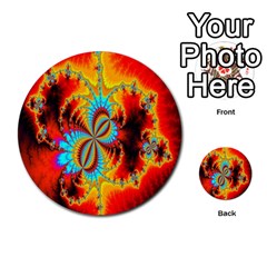 Crazy Mandelbrot Fractal Red Yellow Turquoise Multi-purpose Cards (round)  by EDDArt