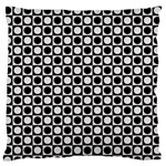 Modern Dots In Squares Mosaic Black White Large Flano Cushion Case (Two Sides) Front