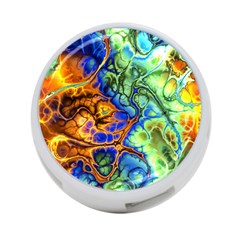 Abstract Fractal Batik Art Green Blue Brown 4-port Usb Hub (one Side) by EDDArt