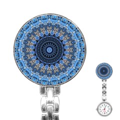 Feel Blue Mandala Stainless Steel Nurses Watch by designworld65