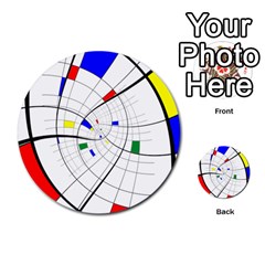 Swirl Grid With Colors Red Blue Green Yellow Spiral Multi-purpose Cards (round)  by designworld65