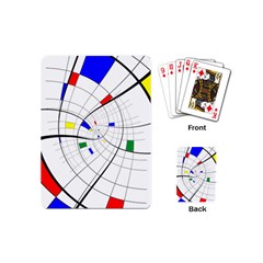 Swirl Grid With Colors Red Blue Green Yellow Spiral Playing Cards (mini)  by designworld65
