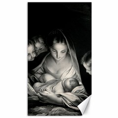 Nativity Scene Birth Of Jesus With Virgin Mary And Angels Black And White Litograph Canvas 40  X 72   by yoursparklingshop