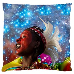 African Star Dreamer Large Flano Cushion Case (one Side) by icarusismartdesigns