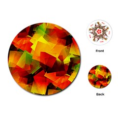 Indian Summer Cubes Playing Cards (round)  by designworld65