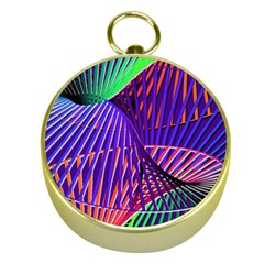 Colorful Rainbow Helix Gold Compasses by designworld65