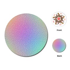 Rainbow Colorful Grid Playing Cards (round)  by designworld65