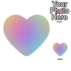 Rainbow Colorful Grid Multi-purpose Cards (heart)  by designworld65