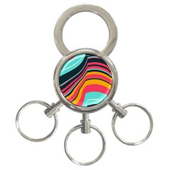 Bent Waves                                                                                                        			3-ring Key Chain by LalyLauraFLM