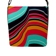 Bent Waves                                                                                                        			flap Closure Messenger Bag (l) by LalyLauraFLM