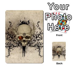 Awesome Skull With Flowers And Grunge Multi-purpose Cards (rectangle)  by FantasyWorld7