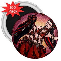 Gemini Tribal Twins 3  Magnets (100 Pack) by BubbSnugg