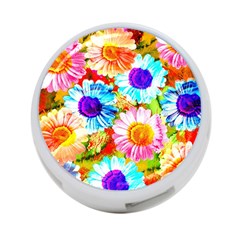 Colorful Daisy Garden 4-port Usb Hub (one Side) by DanaeStudio