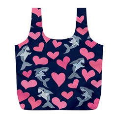 Shark Lovers Full Print Recycle Bags (l)  by BubbSnugg