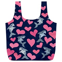 Shark Lovers Full Print Recycle Bags (l)  by BubbSnugg