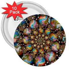 Marbled Spheres Spiral 3  Buttons (10 Pack)  by WolfepawFractals
