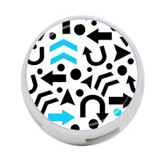 Cyan Right Direction 4-port Usb Hub (one Side) by Valentinaart