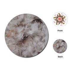 Down Comforter Feathers Goose Duck Feather Photography Playing Cards (round)  by yoursparklingshop