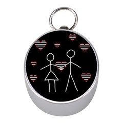 Couple In Love Mini Silver Compasses by Valentinaart