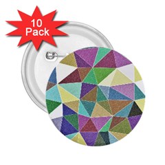 Colorful Triangles, Pencil Drawing Art 2 25  Buttons (10 Pack)  by picsaspassion