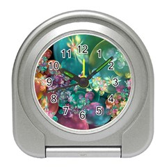 Butterflies, Bubbles, And Flowers Travel Alarm Clocks by WolfepawFractals