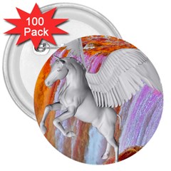 Pegasus 3  Buttons (100 Pack)  by icarusismartdesigns