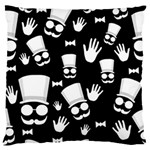 Gentleman - black and white pattern Large Flano Cushion Case (One Side) Front