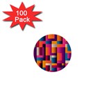 Abstract Background Geometry Blocks 1  Mini Buttons (100 pack)  Front