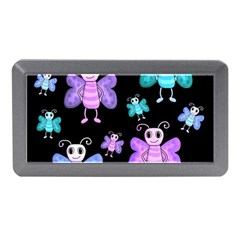 Blue And Purple Butterflies Memory Card Reader (mini) by Valentinaart