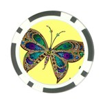 Butterfly Mosaic Yellow Colorful Poker Chip Card Guards (10 pack)  Front