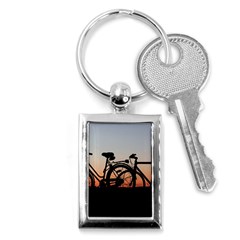 Bicycles Wheel Sunset Love Romance Key Chains (rectangle)  by Amaryn4rt