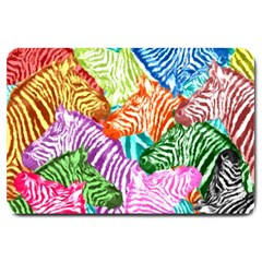 Zebra Colorful Abstract Collage Large Doormat  by Amaryn4rt