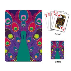 Peacock Bird Animal Feathers Playing Card by Amaryn4rt