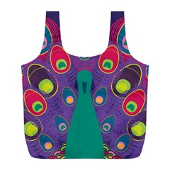 Peacock Bird Animal Feathers Full Print Recycle Bags (l)  by Amaryn4rt