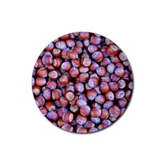 Hazelnuts Nuts Market Brown Nut Rubber Coaster (round)  by Amaryn4rt