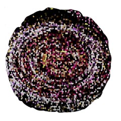 Mosaic Colorful Abstract Circular Large 18  Premium Flano Round Cushions by Amaryn4rt
