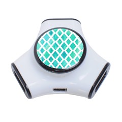 Blue Mosaic 3-port Usb Hub by Brittlevirginclothing