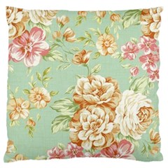 Vintage Pastel Flower Large Flano Cushion Case (one Side) by Brittlevirginclothing