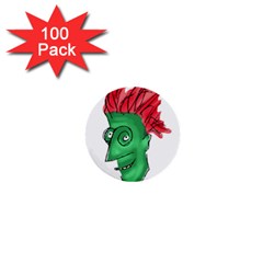 Crazy Man Drawing  1  Mini Buttons (100 Pack)  by dflcprintsclothing