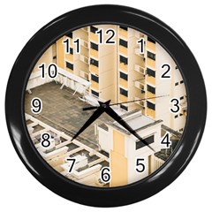 Apartments Architecture Building Wall Clocks (black) by Amaryn4rt