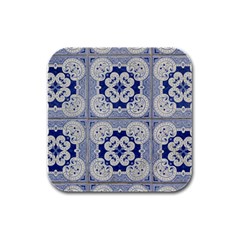 Ceramic Portugal Tiles Wall Rubber Square Coaster (4 Pack)  by Amaryn4rt