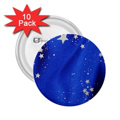The Substance Blue Fabric Stars 2 25  Buttons (10 Pack)  by Amaryn4rt