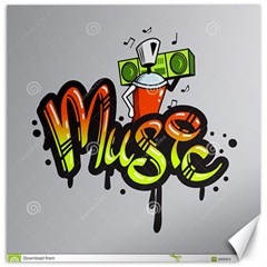 Graffiti Word Character Print Spray Can Element Player Music Notes Drippy Font Text Sample Grunge Ve Canvas 12  X 12   by Foxymomma